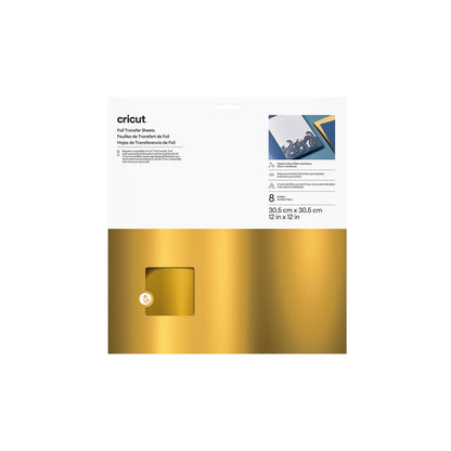 Cricut® Foil Transfer Sheets, Gold (8), 12" x 12",Gold