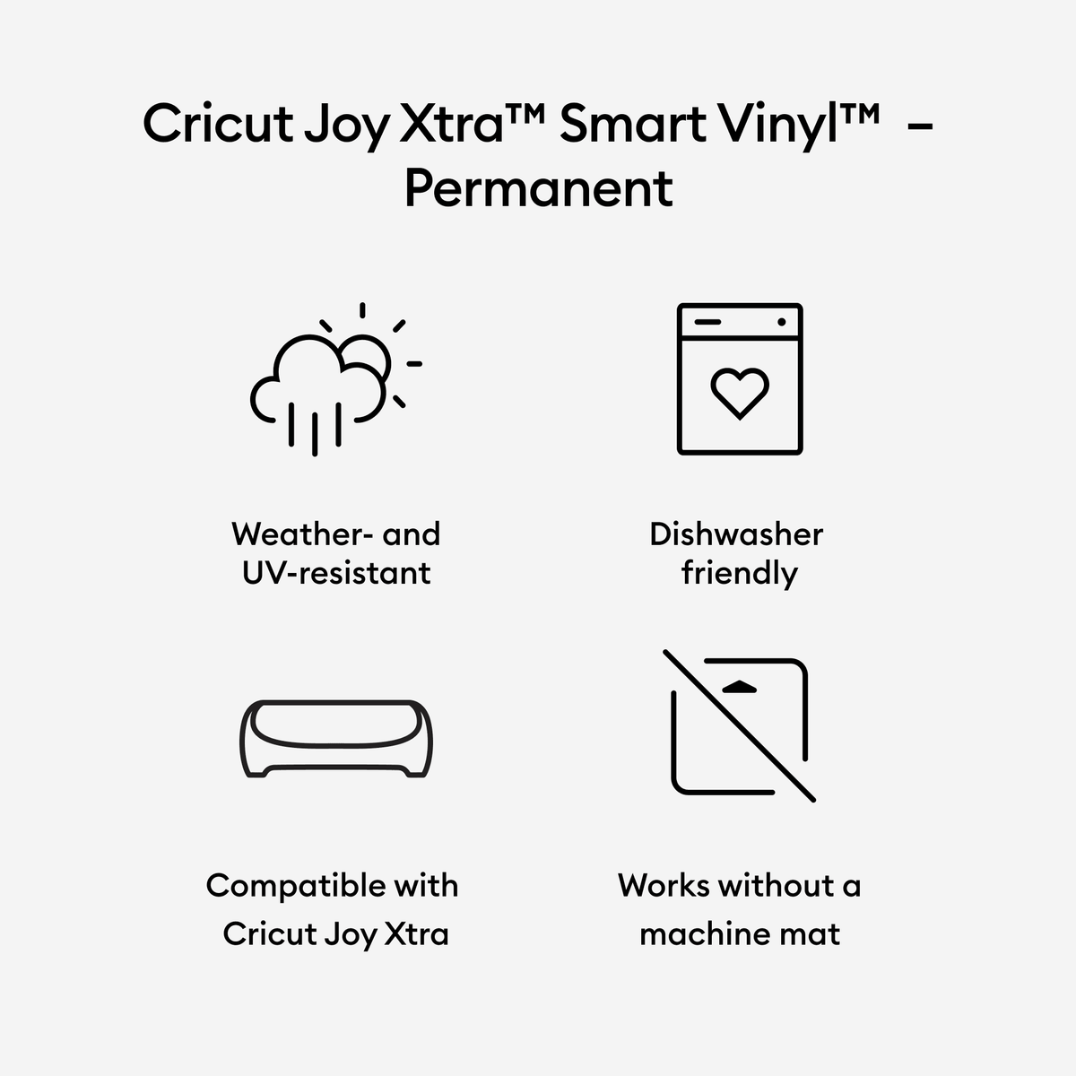 Cricut Joy Xtra™ Smart Vinyl™ Matless Permanent Vinyl (3 ft), 9.5" x 36",White — product image 3