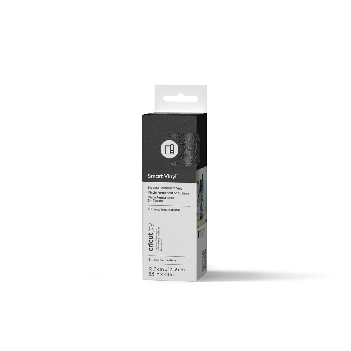 Cricut Joy™ Smart Vinyl™ Shimmer Matless Permanent Vinyl, 5.5" x 48",Black