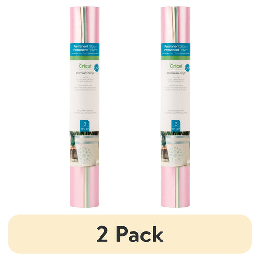 (2 pack) Cricut® Premium Vinyl™ Pearl Metallic Sampler, Spring – Permanent, 12" x 24"