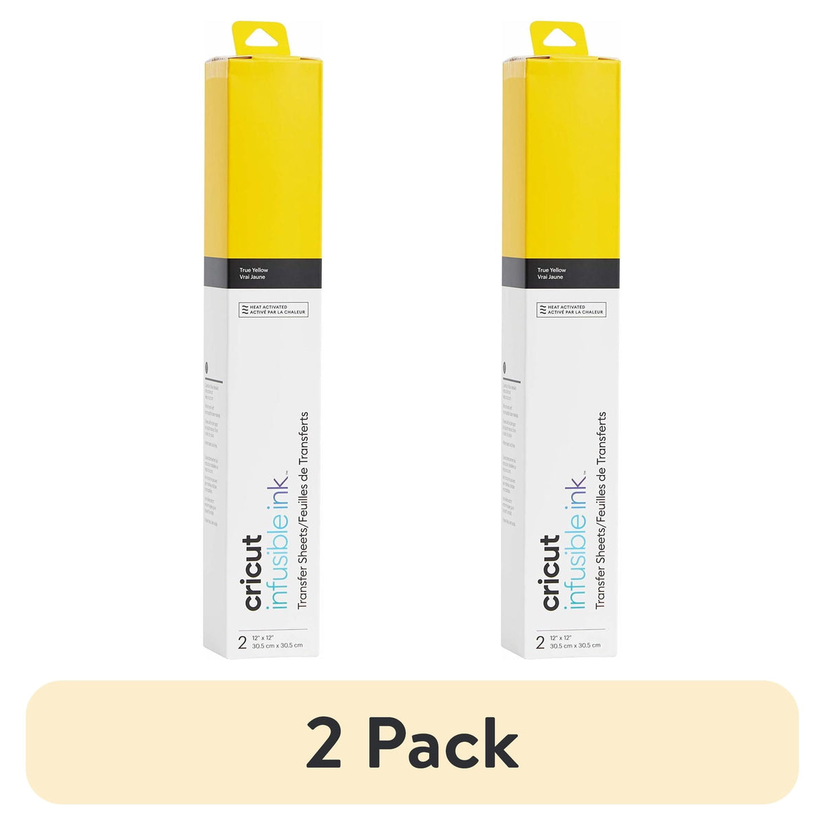 (2 pack) Cricut® Infusible Ink Sheets Solid (2), True Yellow, 12" x 12"