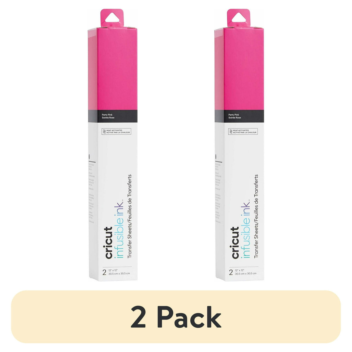 (2 pack) Cricut® Infusible Ink Sheets Solid (2), Party Pink, 12" x 12"
