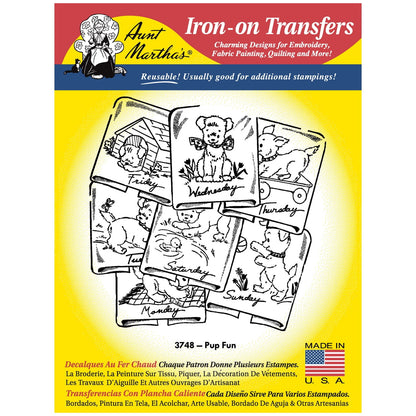 (3 pack) Stitcher's Revolution Puppy Fun Iron-on Transfer Pattern for Embroidery — product image 3