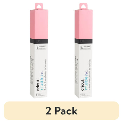 (2 pack) Cricut® Infusible Ink™ Sheets Solid (2), Rose Pink, 12" x 12"