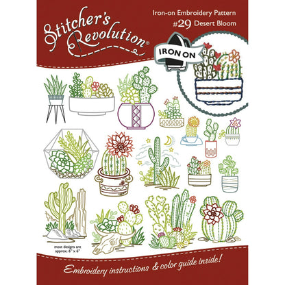 (3 pack) Stitcher's Revolution Desert Bloom Iron-on Transfer Pattern for Embroidery — product image 2