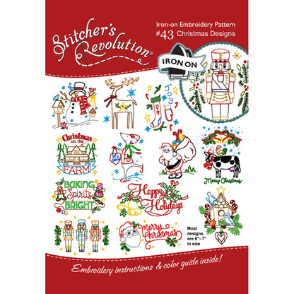 (3 pack) Stitcher's Revolution Christmas Designs Iron-on Transfer Pattern for Embroidery, Stitching, and Painting by Aunt Martha's — product image 2