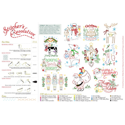 (3 pack) Stitcher's Revolution Christmas Designs Iron-on Transfer Pattern for Embroidery, Stitching, and Painting by Aunt Martha's — product image 3