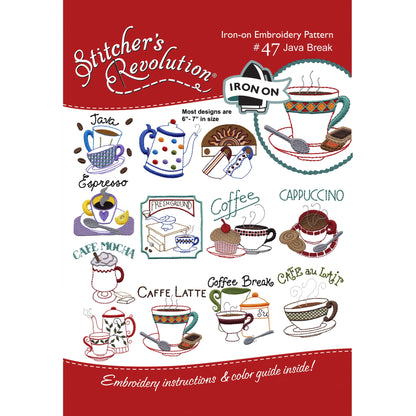 (3 pack) Stitcher's Revolution Java Break Iron OnTransfer Pattern for Embroidery, 12 Designs — product image 2