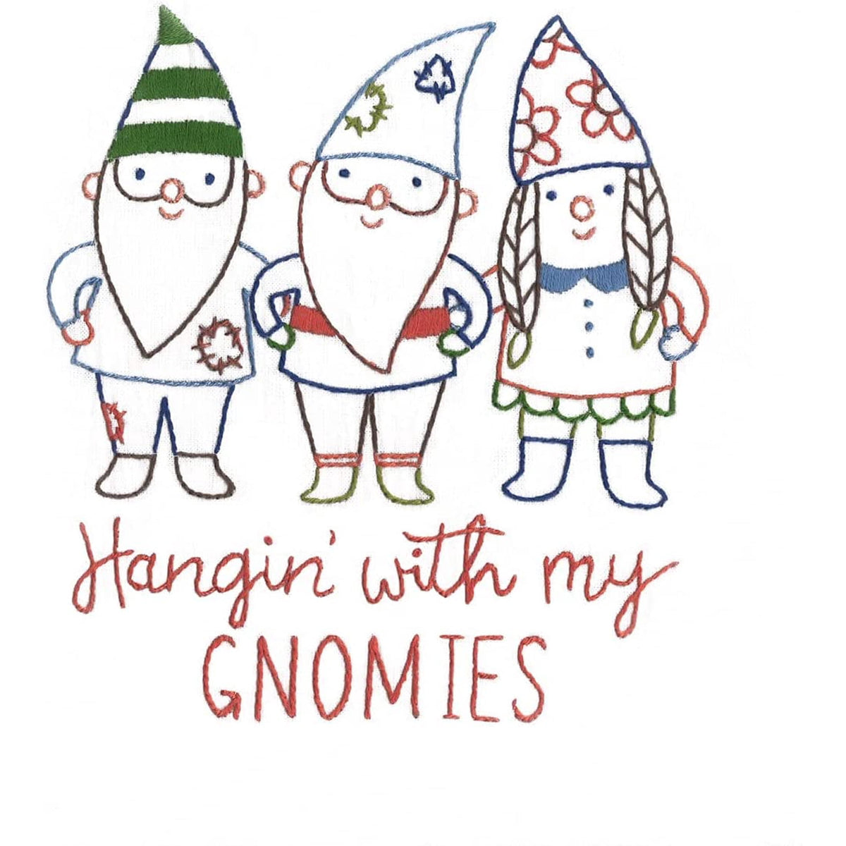 (3 pack) Stitcher's Revolution Gnome Sweet Gnome Iron On Transfer Embroidery Pattern, 9 Designs — product image 3