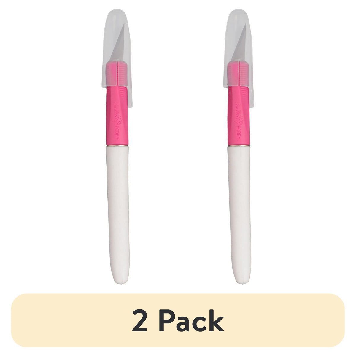 (2 pack) Hello Hobby Soft Grip Craft Knife, 6 Pieces, Pink