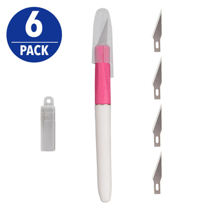 (2 pack) Hello Hobby Soft Grip Craft Knife, 6 Pieces, Pink — product image 2