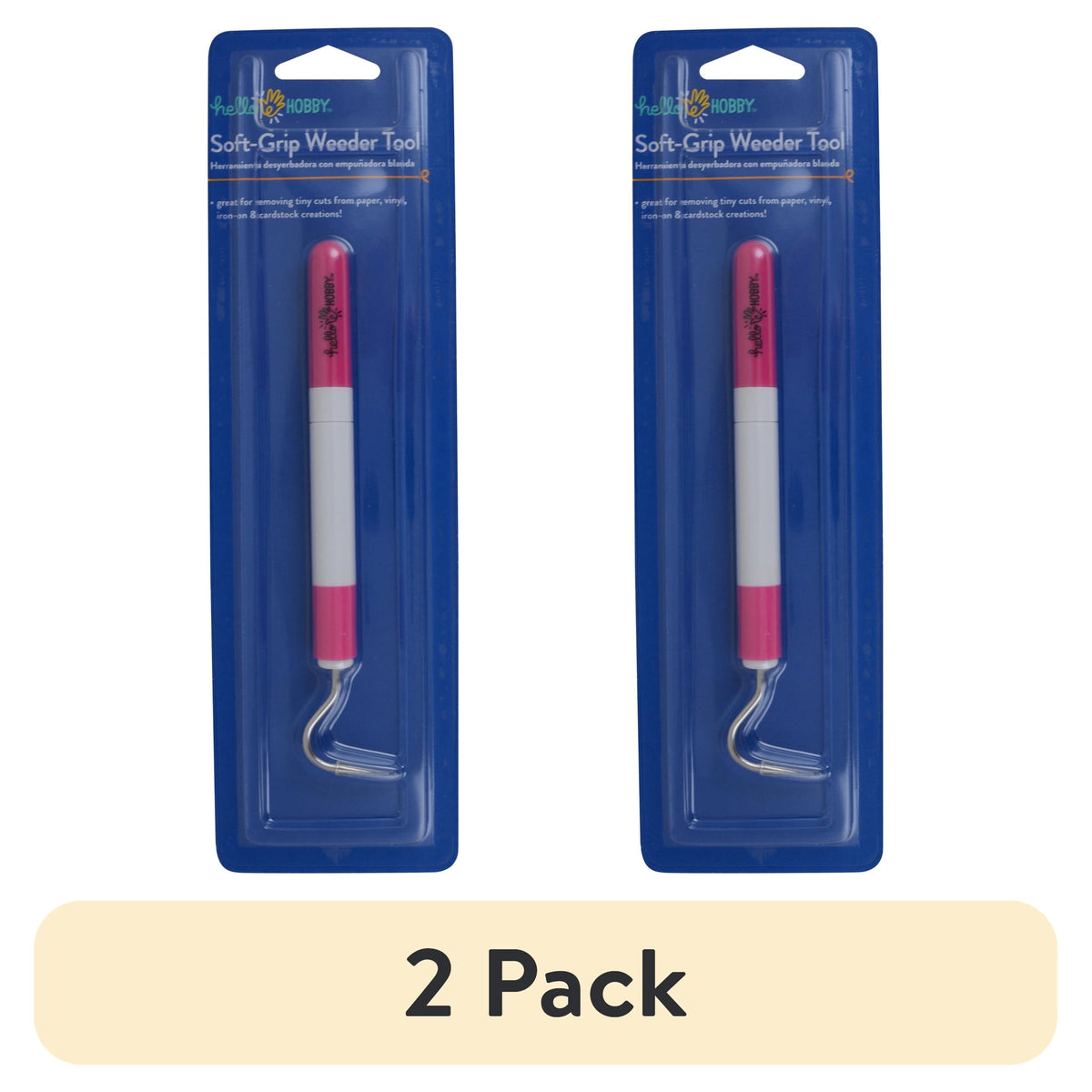(2 pack) Hello Hobby Pink Craft Weeder Tool with Soft Handle for Scrapbooking