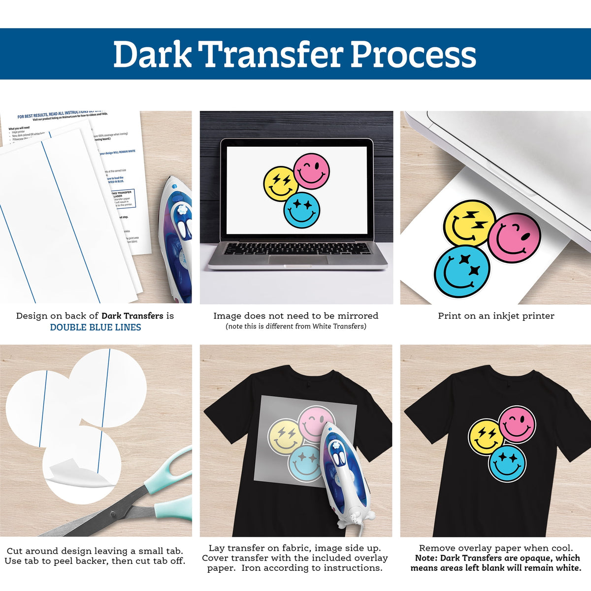Hello Hobby Dark Fabric Transfer Paper, Inkjet Printable, 8.5" x 11", 5 Sheets — product image 4