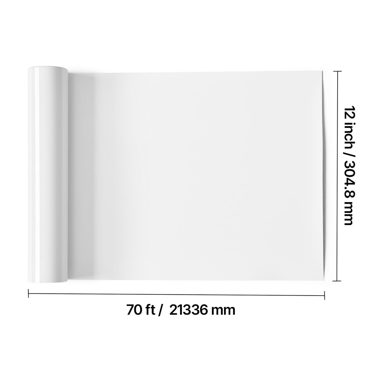 KFFKFF Heat Transfer Vinyl Roll, 12 in x 70 ft, Glossy White HTV for Iron-On Applications, Simple to Cut and Weed, Durable Adhesion, Works with Cutting Machines, Suitable for T-Shirts, Pillows, Hats — product image 8