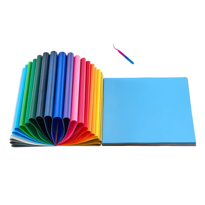 KFFKFF Heat Transfer Vinyl Bundle, 80 Sheets, 12 x 12 in, Multicolor HTV Iron-On Vinyl Set, Simple to Cut and Weed, Includes Accessories, Works with Cutting Machines, Suitable for T-Shirts