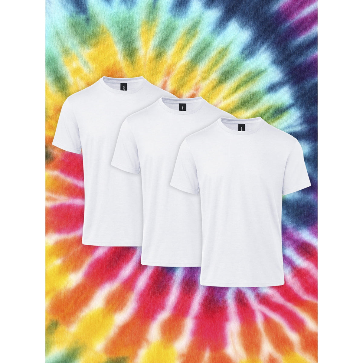 Gildan Adult Heavy Cotton Short Sleeve Crew T-Shirt 3-Pack – White Size Medium Classic Fit Blank Tees for Tie Dye and DIY Crafts