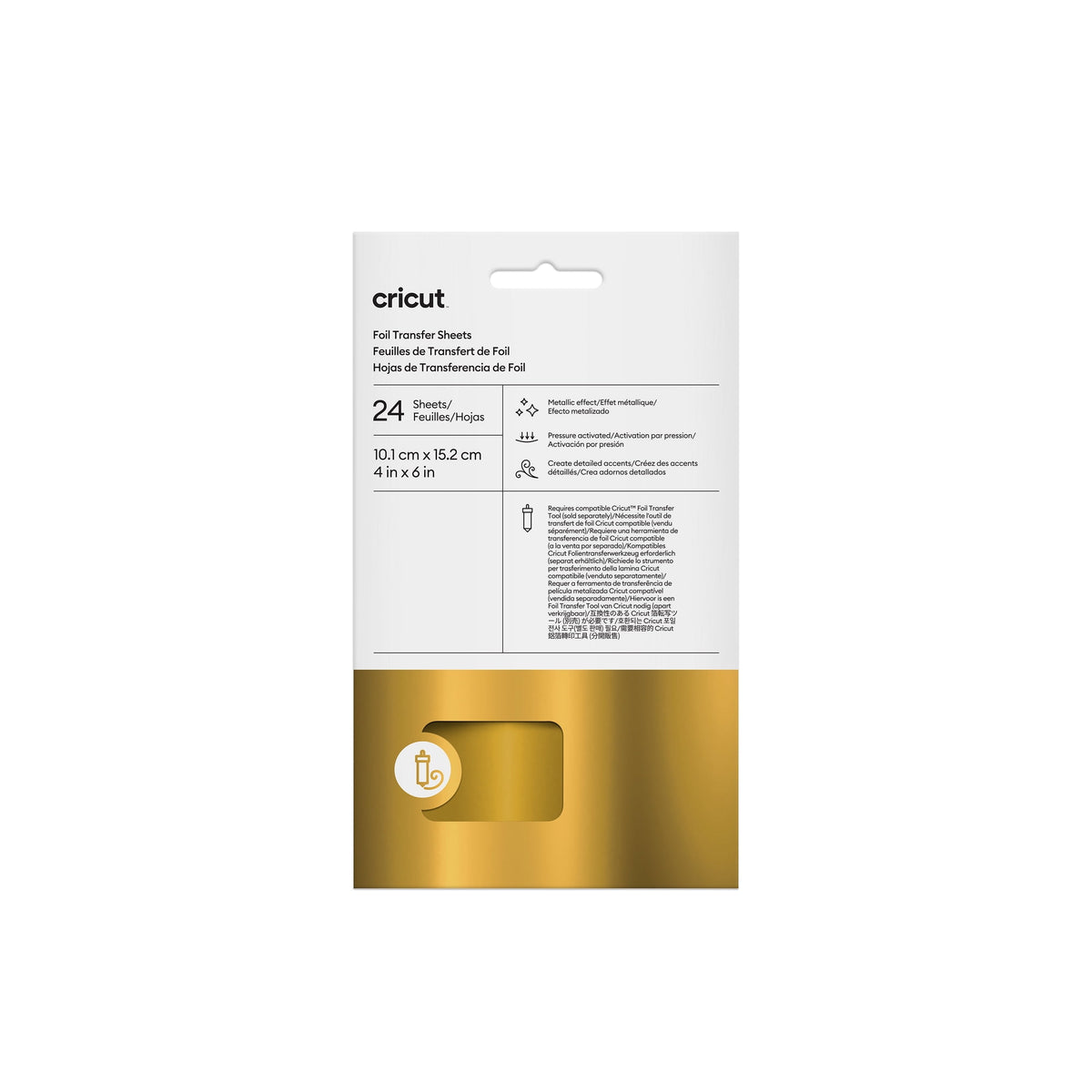 Cricut® Gold Foil Transfer Sheets - 24 Sheets, 4" x 6" for Craft Vinyl Projects