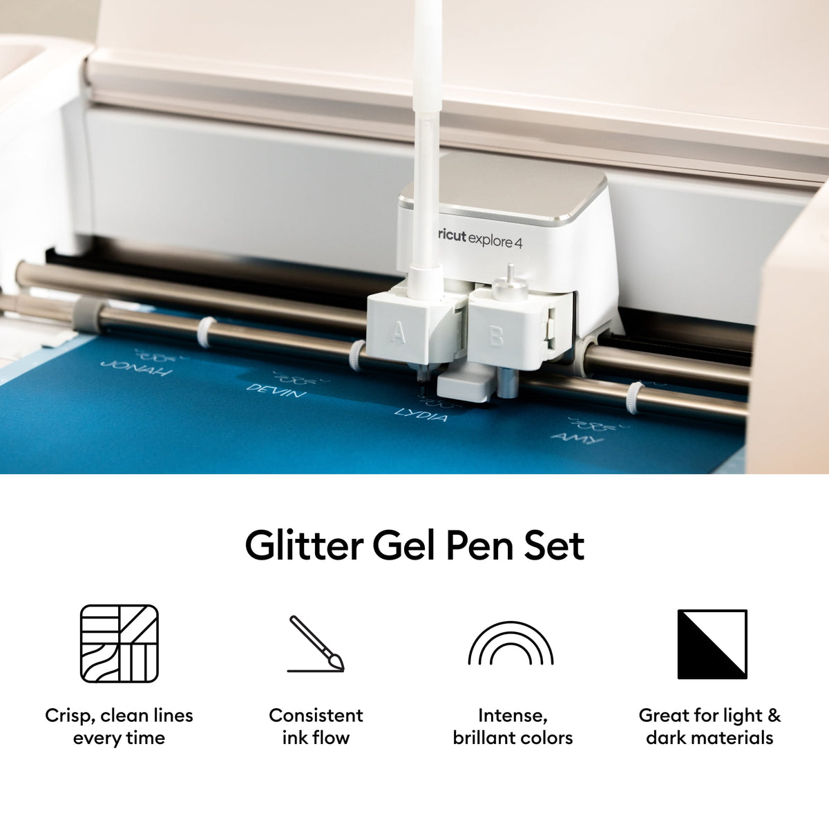 Cricut® Glitter Gel Pen 0.8 mm, Rainbow Sampler (10), .8 mm,Sampler — product image 2