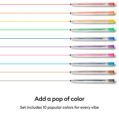 Cricut® Glitter Gel Pen 0.8 mm, Rainbow Sampler (10), .8 mm,Sampler — product image 3
