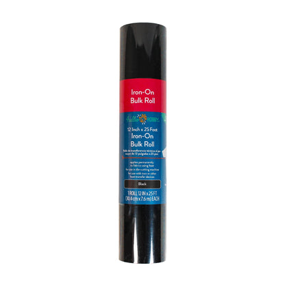 Hello Hobby 12" x 25' Black Iron-On Craft Vinyl Bulk Roll
