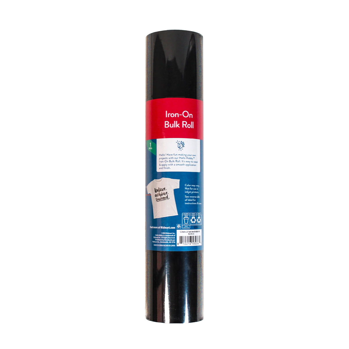 Hello Hobby 12" x 25' Black Iron-On Craft Vinyl Bulk Roll — product image 2