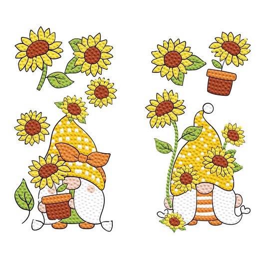 DIAMOND DOTZ® Sunshine Gnomes Iron-On 'N' Dot Transfers