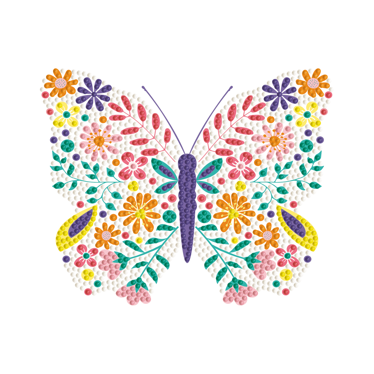 DIAMOND DOTZ® Floral Butterfly Iron-On 'N' Dot Transfer