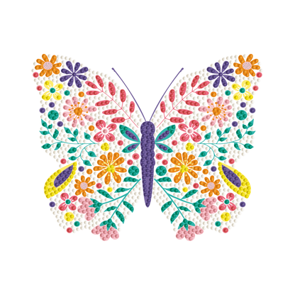DIAMOND DOTZ® Floral Butterfly Iron-On 'N' Dot Transfer