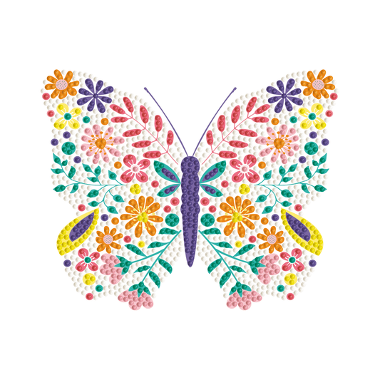 DIAMOND DOTZ® Floral Butterfly Iron-On 'N' Dot Transfer