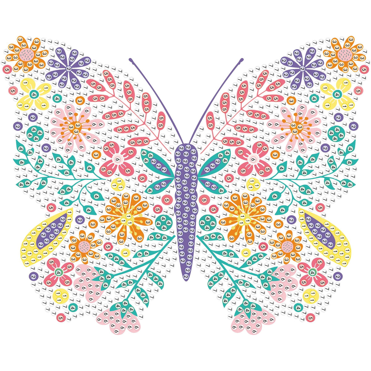 DIAMOND DOTZ® Floral Butterfly Iron-On 'N' Dot Transfer — product image 2
