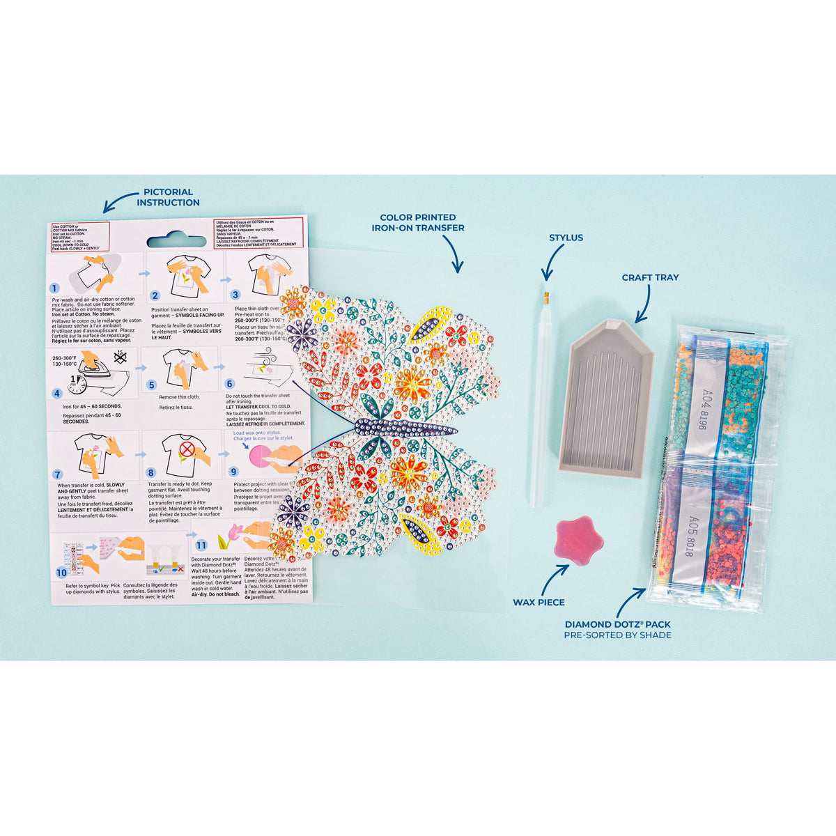 DIAMOND DOTZ® Floral Butterfly Iron-On 'N' Dot Transfer — product image 3