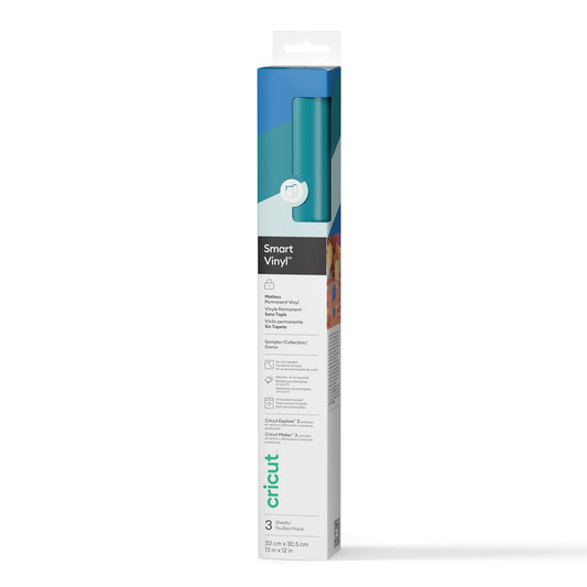 Cricut® Smart Vinyl™ Matless Permanent Vinyl, Marina Sampler - 13 in x 12 in (3 ct), 13" x 12",Mint, Aqua, Blue