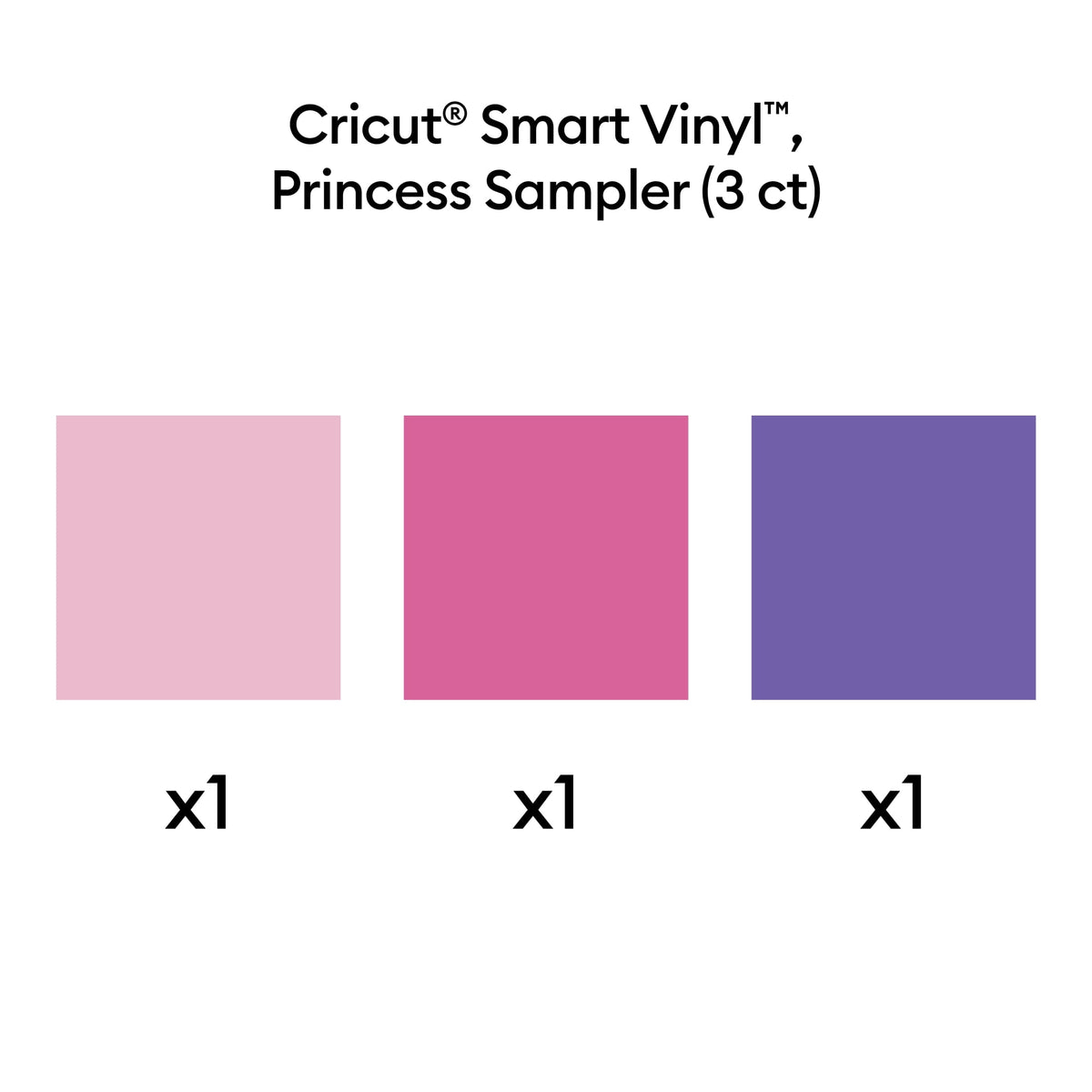 Cricut® Smart Vinyl™ Matless Permanent Vinyl, Princess Sampler - 13 in x 12 in (3 ct), 13" x 12",Light Pink, Party Pink, Purple — product image 2