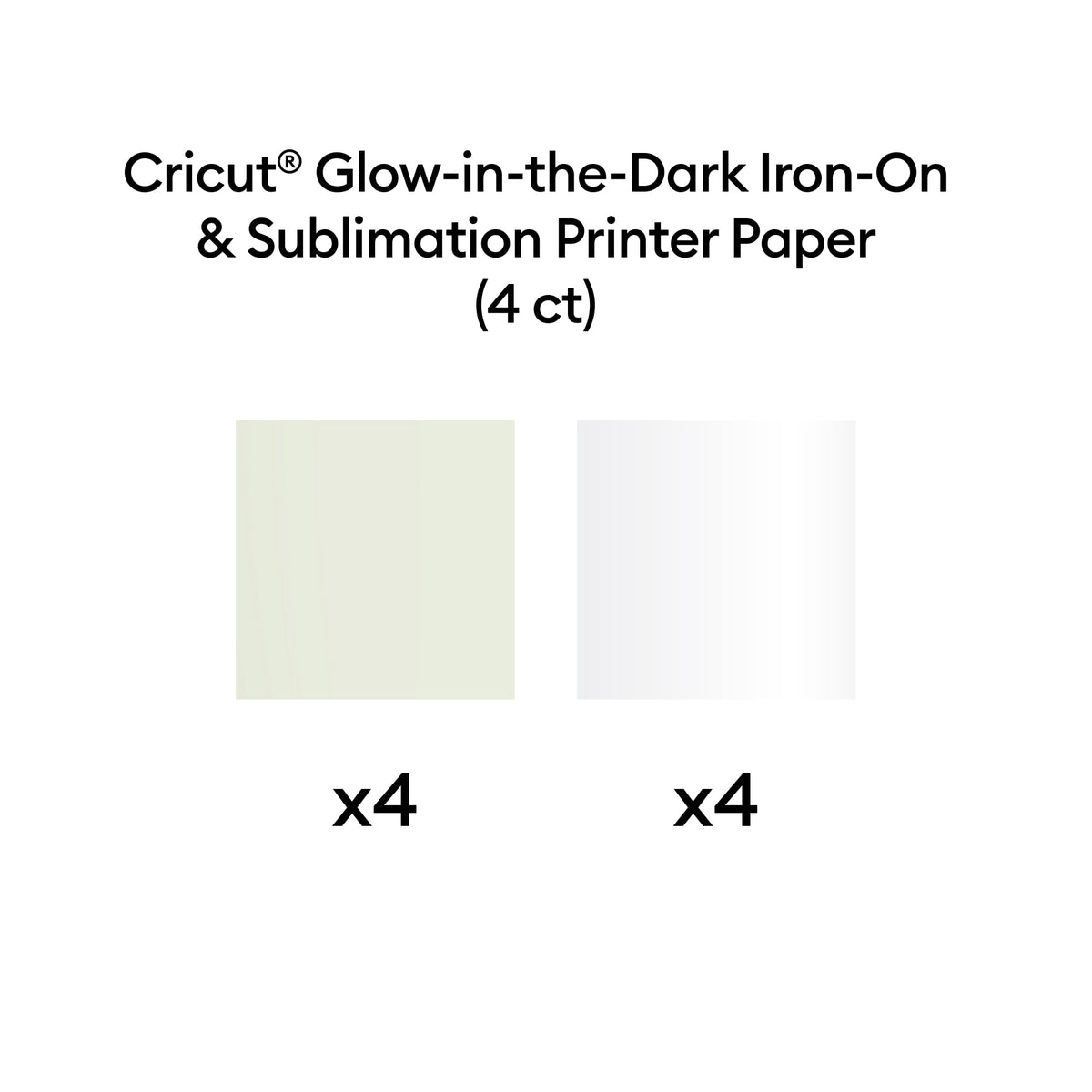 Cricut® Sublimation Glow-in-the-Dark Iron-On™ Vinyl Kit – 8.5 in x 11 in (4 ct) — product image 2