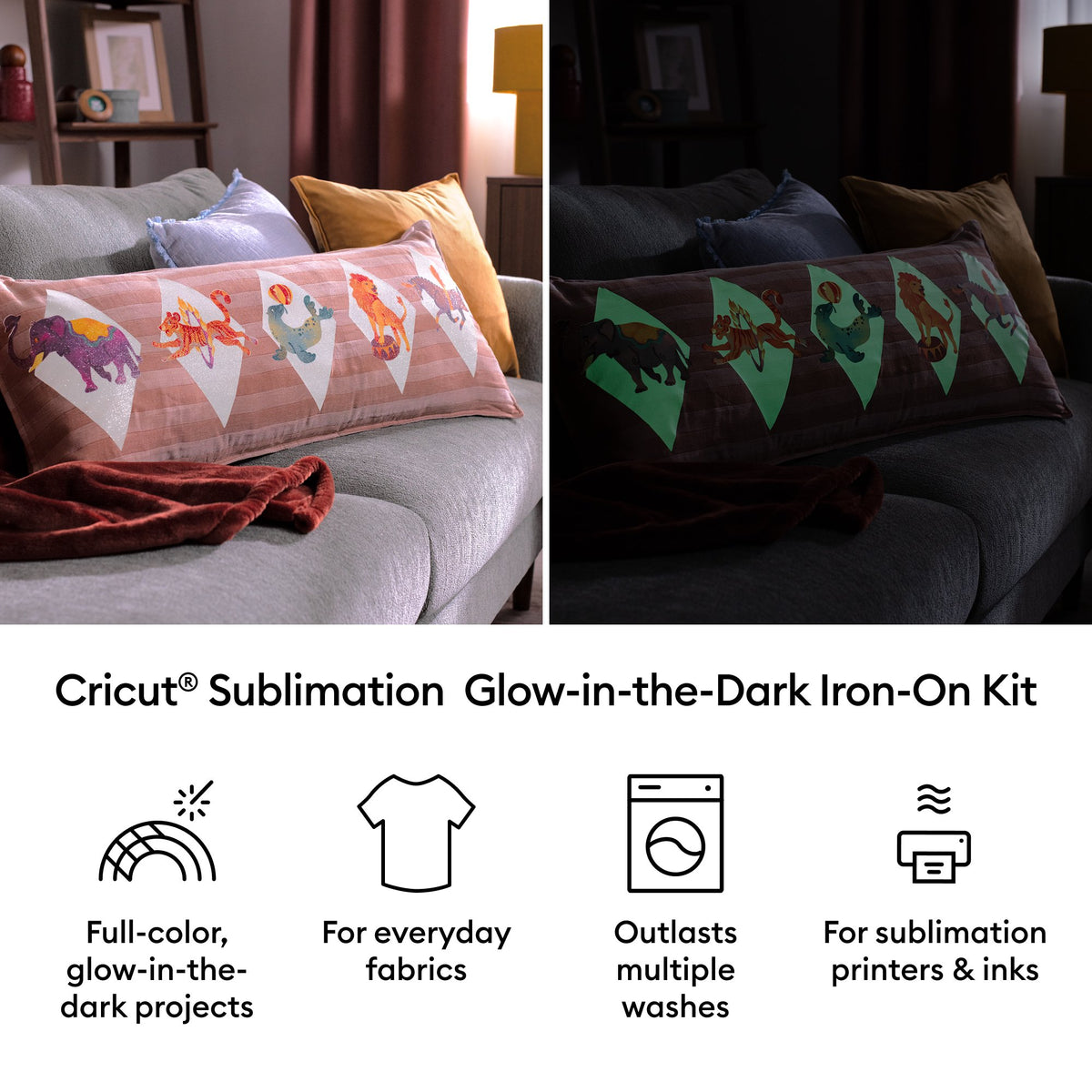 Cricut® Sublimation Glow-in-the-Dark Iron-On™ Vinyl Kit – 8.5 in x 11 in (4 ct) — product image 4