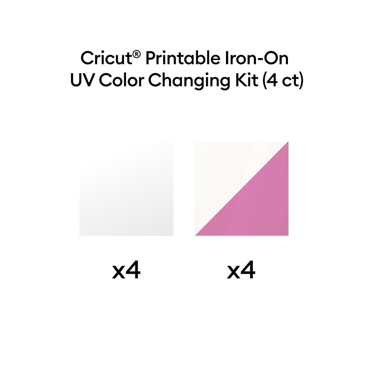 Cricut® Printable Iron-On™ Vinyl UV Color Changing Kit – 8.5 in x 11 in (4 ct), 11" x 8.5", White to Purple — product image 2