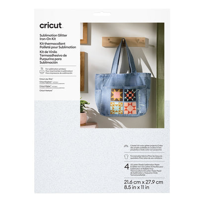 Cricut® Sublimation Glitter Iron-On™ Vinyl Kit – 8.5 in x 11 in (4 ct)