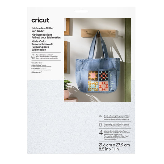 Cricut® Sublimation Glitter Iron-On™ Vinyl Kit – 8.5 in x 11 in (4 ct)