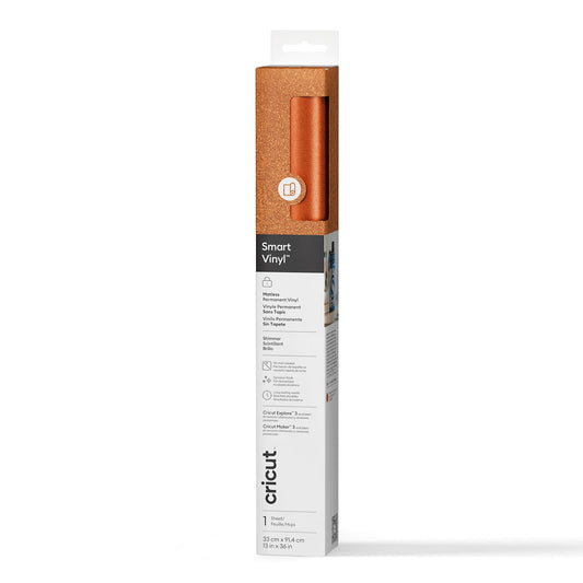 Cricut® Smart Vinyl™ Shimmer Matless Permanent Vinyl (13 in x 36 in), 13" x 36",Orange