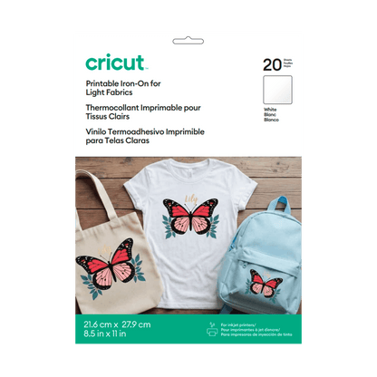 Cricut Printable Iron-On™ Vinyl For Light Fabrics 8.5x11 (20), 8.5" x 11", White — product image 2