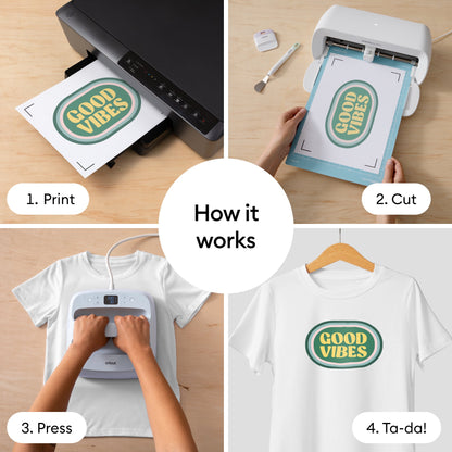 Cricut Printable Iron-On™ Vinyl For Light Fabrics 8.5x11 (20), 8.5" x 11", White — product image 4