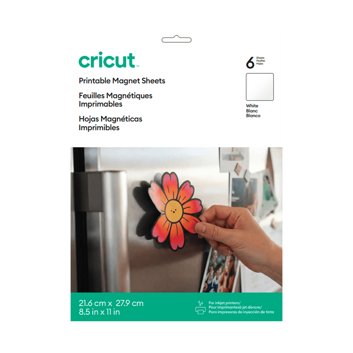 Cricut Printable Magnet Paper, (6), 8.5" x 11",White