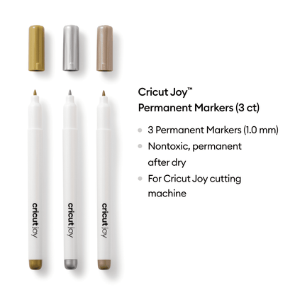 Cricut Joy™ Permanent Metallic Markers 1.0 mm, Gold/Silver/Copper (3), 1.0 mm,Multicolor — product image 2