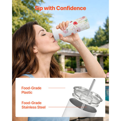 Sublimation Tumbler Bulk 20oz 304 Stainless Steel Double-Wall Vacuum Leak-Resistant with Lid Straws for DIY Custom Gifts — product image 4
