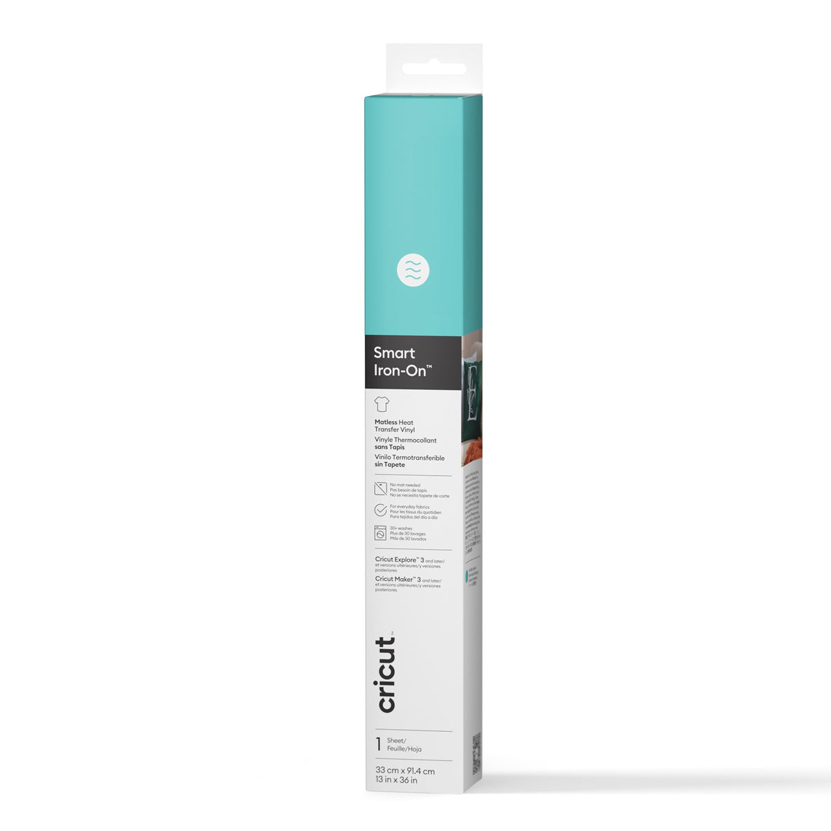 Cricut® Smart Iron-On™ Vinyl Matless Heat Transfer Vinyl (13 in x 36 in), 13" 36", Teal