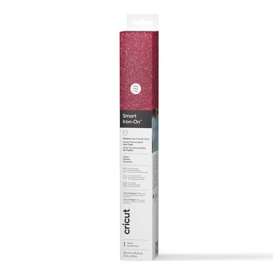 Cricut® Smart Iron-On™ Vinyl Glitter Matless Heat Transfer Vinyl (13 in x 36 in), 13" x 36", Lipstick