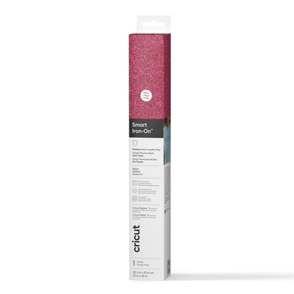 Cricut® Smart Iron-On™ Vinyl Glitter Matless Heat Transfer Vinyl (13 in x 36 in), 13" x 36", Pink