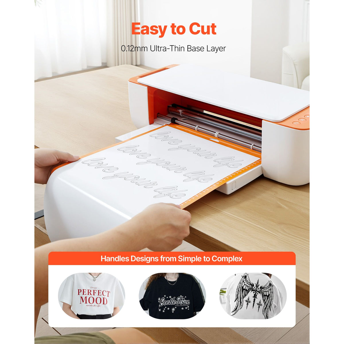 Heat Transfer Vinyl, 12 in x 70 ft, Glossy White HTV Iron on Vinyl Roll, Easy to Cut and Weed, Strong Adhesion, Compatible with Cutting Machines, for Various Materials, T-shirts, Pillows, Hats — product image 3