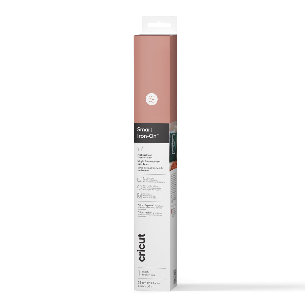 Cricut® Smart Iron-On™ Vinyl Matless Heat Transfer Vinyl (13 in x 36 in), 13" x 36", Rose Gold