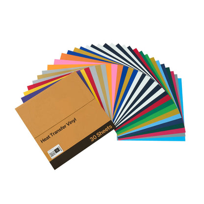 Heat Transfer Vinyl 30-Pack 12x12 Inch, Glossy Finish 22 Colors, PVC with Heat-Activated Adhesive, Strong Adhesion, Machine Compatible for T-Shirt and Fabric DIY — product image 3